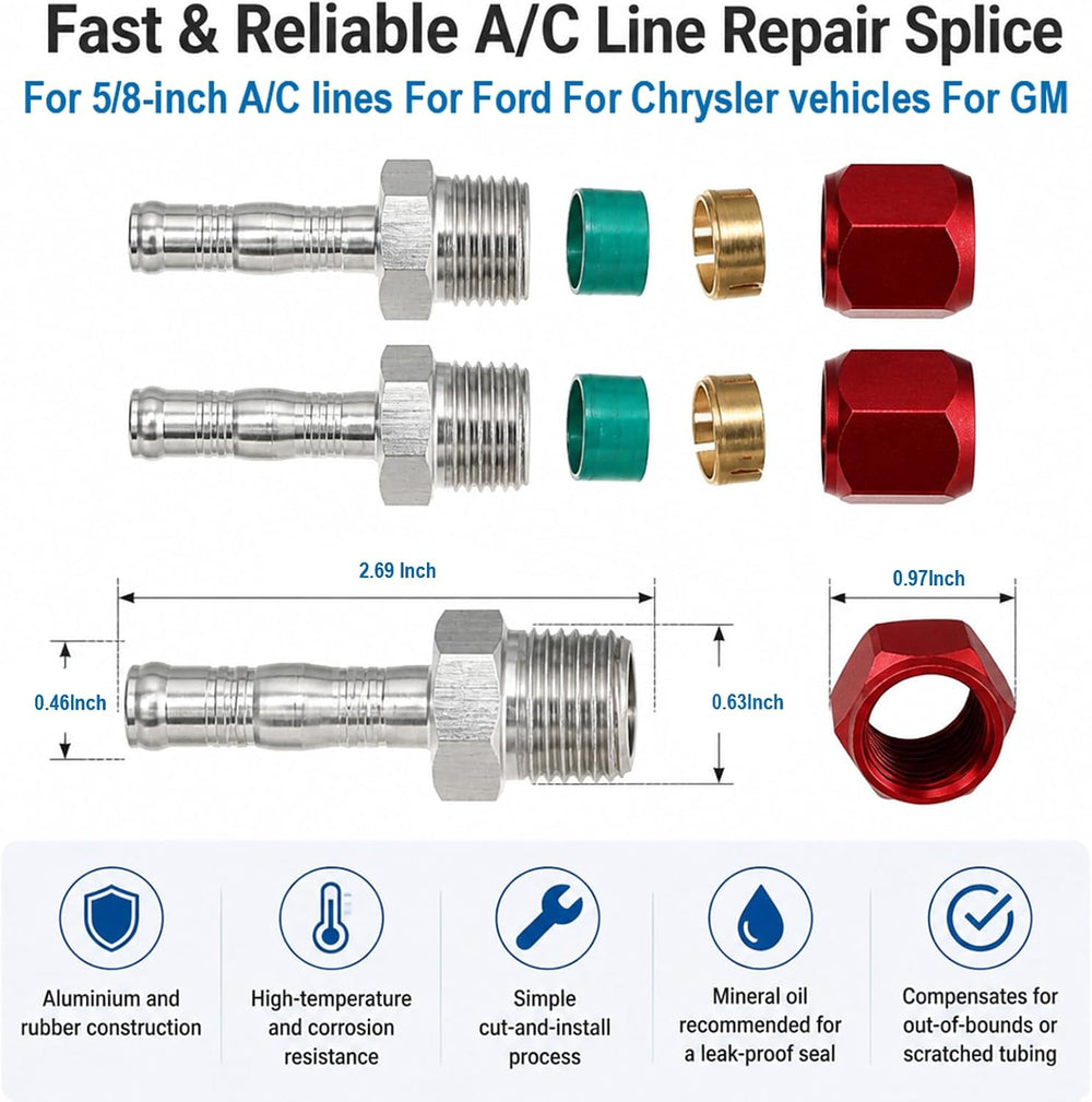 800-670 A/C Line Splice Kit for 5/8 Line 800670 Air Conditioning Repair Splice