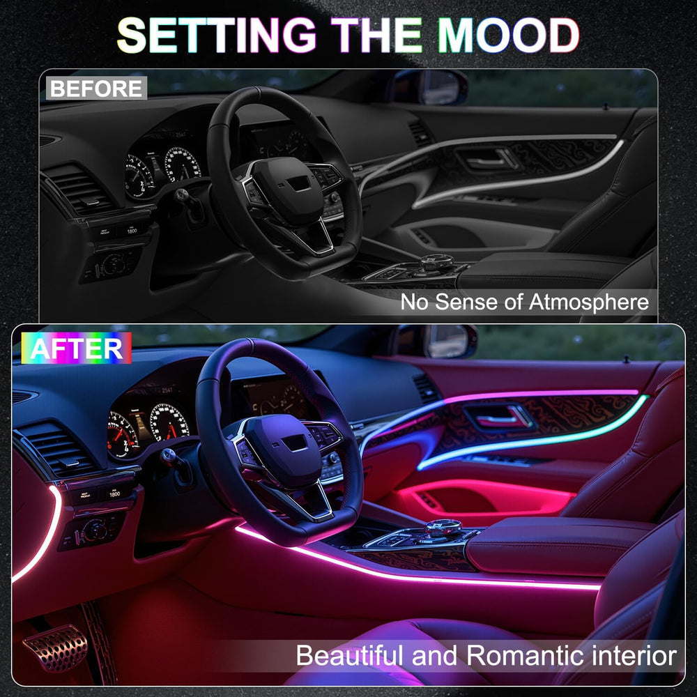 Dreamcolor Acrylic Interior Car LED Strip Lights, 6 in 1 Ambient Lighting Kit...