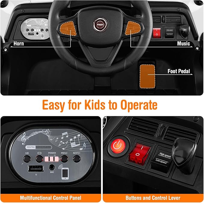 Costzon Kids UTV, 12V Battery Powered Electric Off-Road Car w/Remote Control