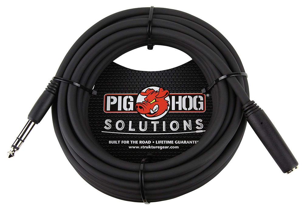 Pig Hog PHX14-25 1/4" TRSF to 1/4" TRSM Headphone Extension Cable, ...