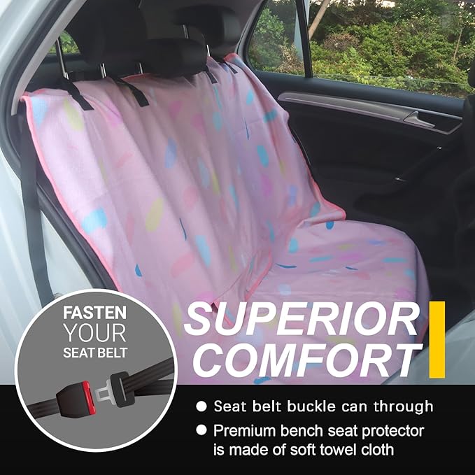 Back Seat Cover for Car Trucks Van SUV, Waterproof Rear Bench Towel Seat Covers
