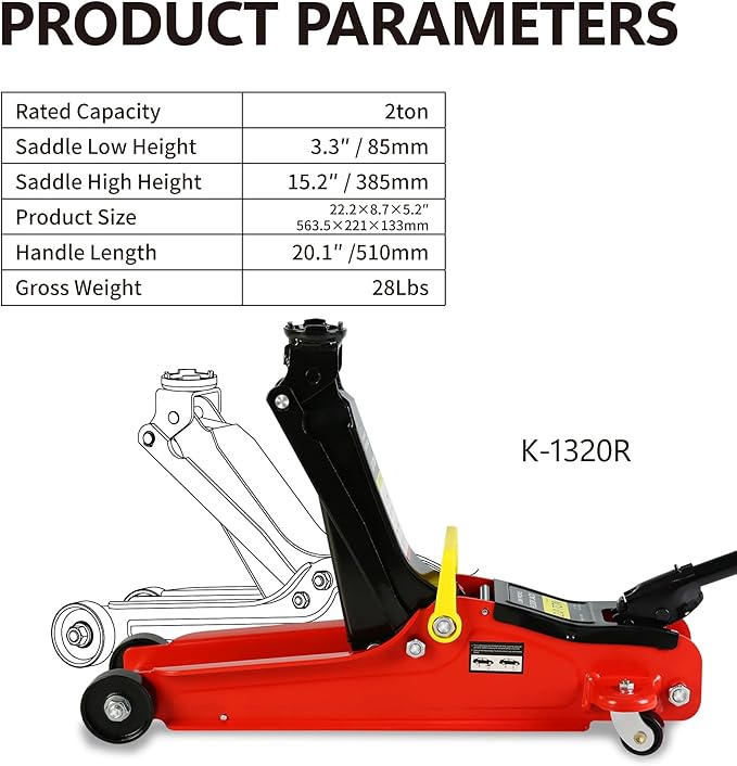 4 Piece Car Truck Floor Jack Service, Hydraulic Trolley Floor Jack & Jack