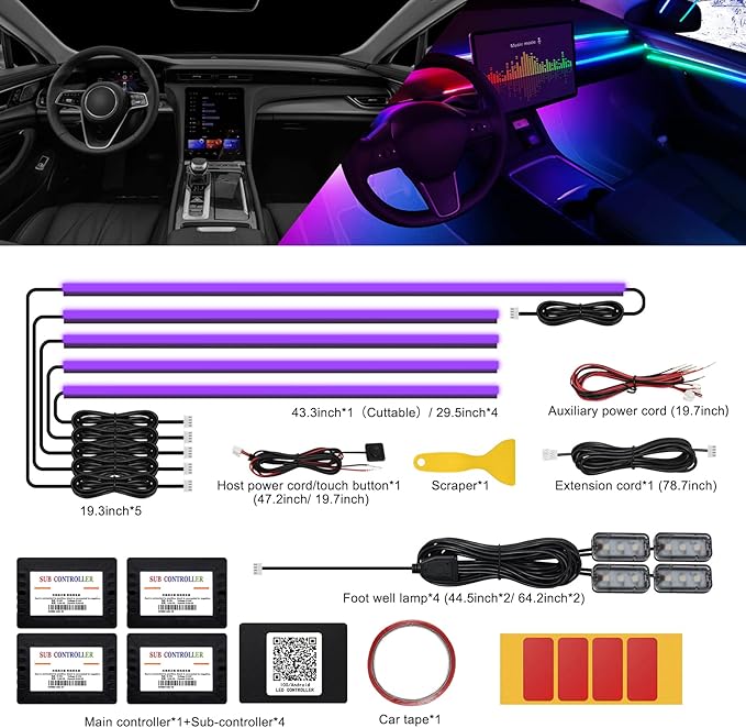 Acrylic Interior Car LED Strip Light