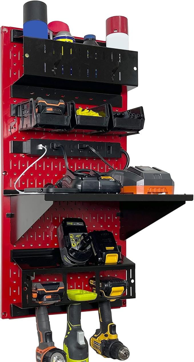 Wall Control Power Tool Storage Organizer Kit Cordless Drill Holder Charging
