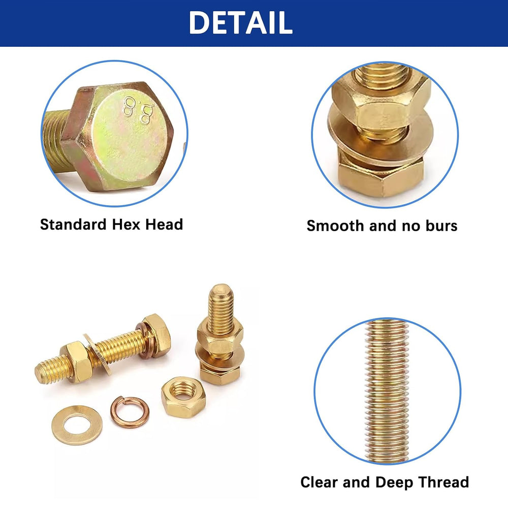 920PCS Grade8.8 Metric Bolt and Nut Assortment, M4/M5/M6/M8 Heavy Duty Hex He...