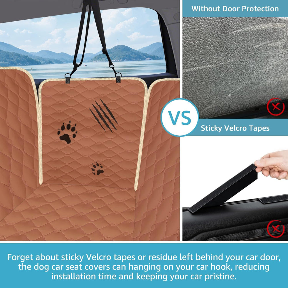 Lassie Dog Car Seat Covers for Back Seat with 2 Seat Belts, Universal Fit