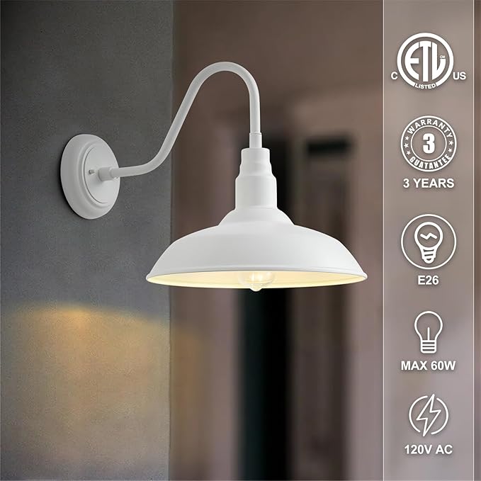 14 Inch Dome Outdoor Gooseneck Barn Light Fixture