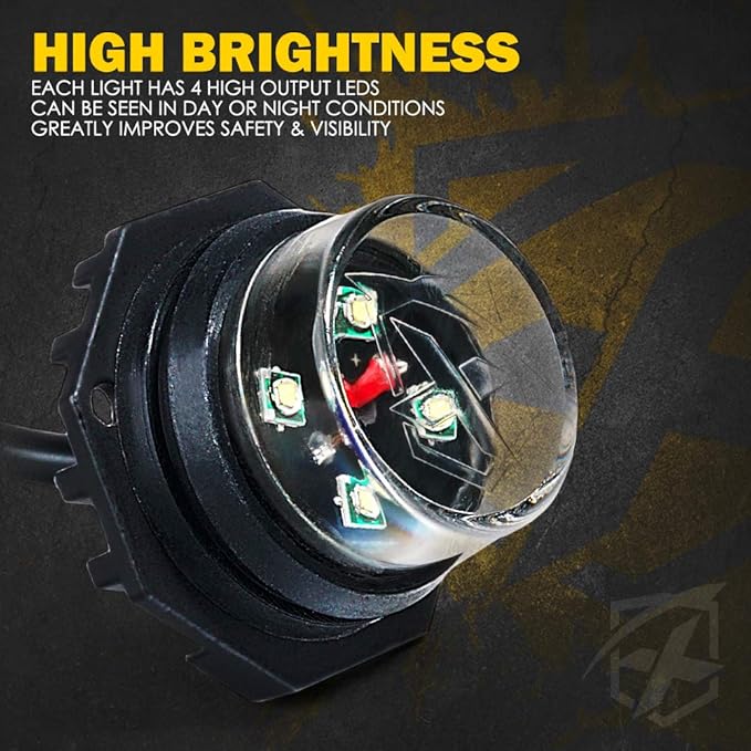 Xprite White Amber LED Hideaway Strobe Lights Kit 20 Flashing Patterns (8 PCS)