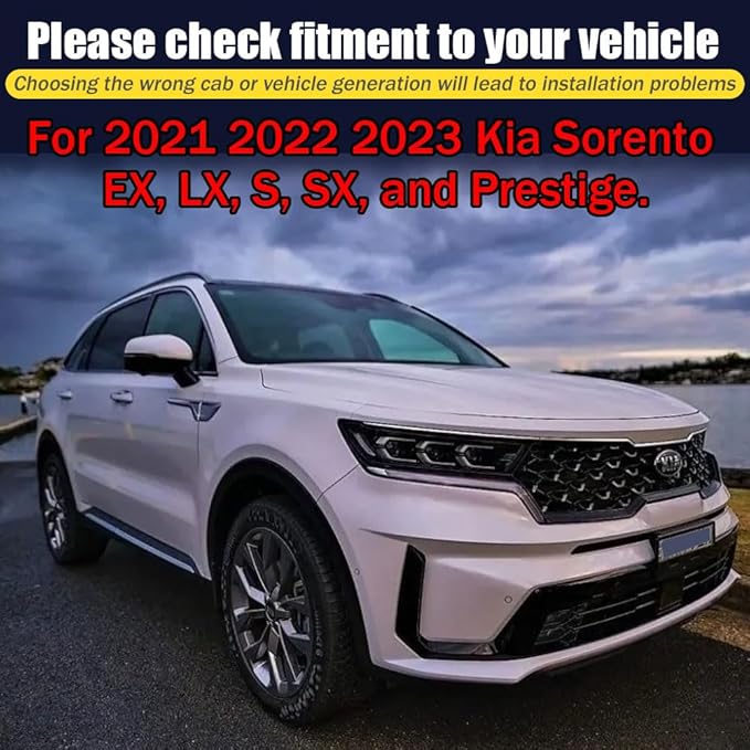 Rain Guards for Kia Sorento 2021-2023, Tape-on Side Window Deflectors for Kia