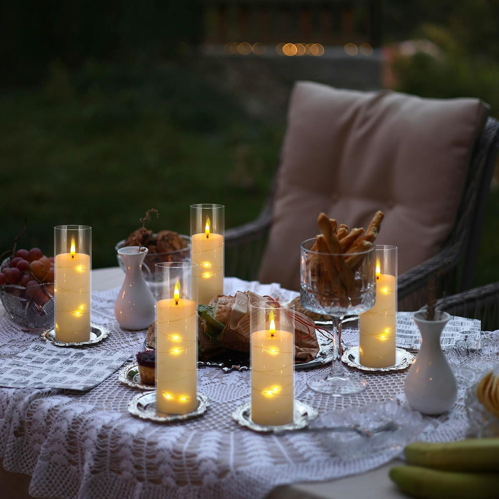 YOROXRG Flickering Flameless Candles Battery Operated with Remote,Led Pillar ...