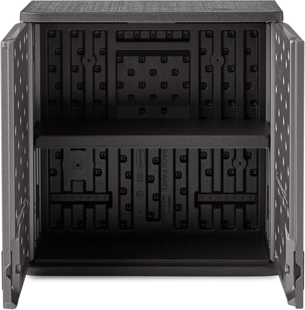 Suncast 4 Cu. Ft Wall Mounted Garage Cabinet Storage with Shelf, Platinum