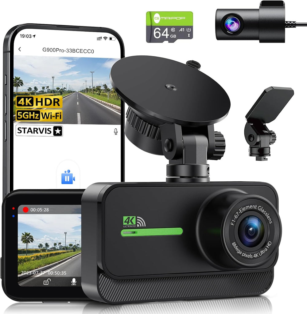 Dash Cam Front and Rear, 4K+2K Dash Camera