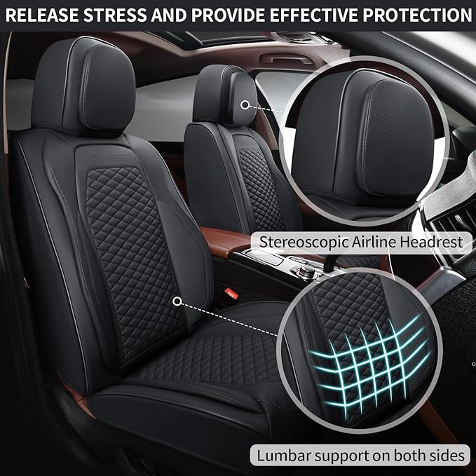 2 Packs Car Seat Covers Leather Car Seat Covers Universal Seat Covers