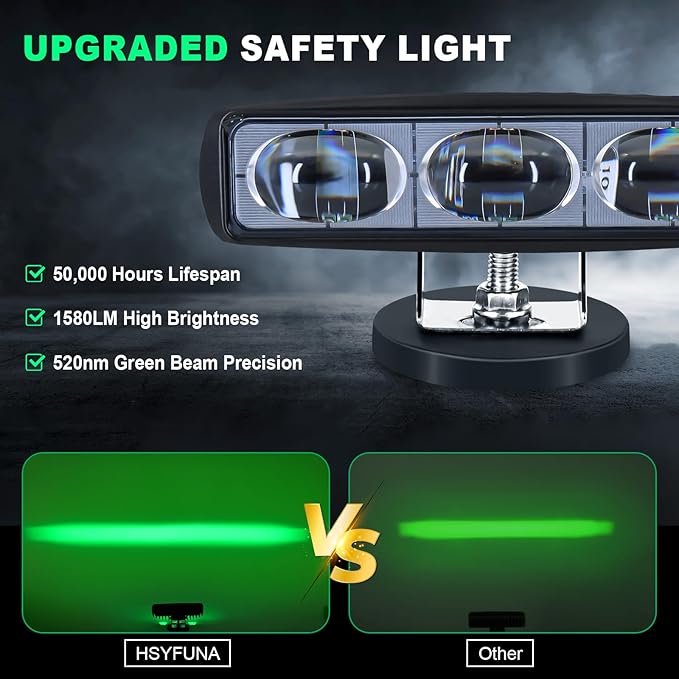 2Pcs Forklift Safety Light Green, 30W Straight Line Forklift and AGV Safety