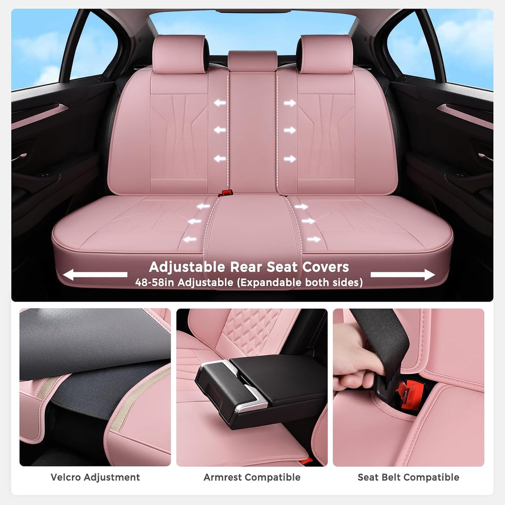 Huidasource Leather Car Seat Covers Full Set 5 Seats, Waterproof Faux Leather...