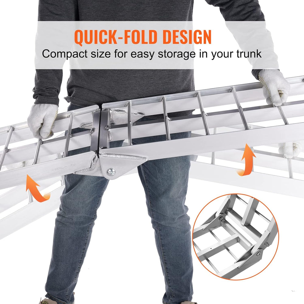 VEVOR 7.5ft Aluminum Ramps, 1500 lbs Folding Loading Ramps (2 pcs Set) for Pi...