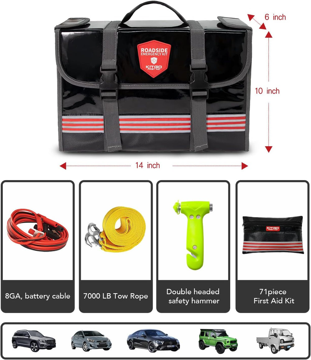 Car Emergency Kit (126 Piece),Gift for Father Women Friend, Premium Roadside ...