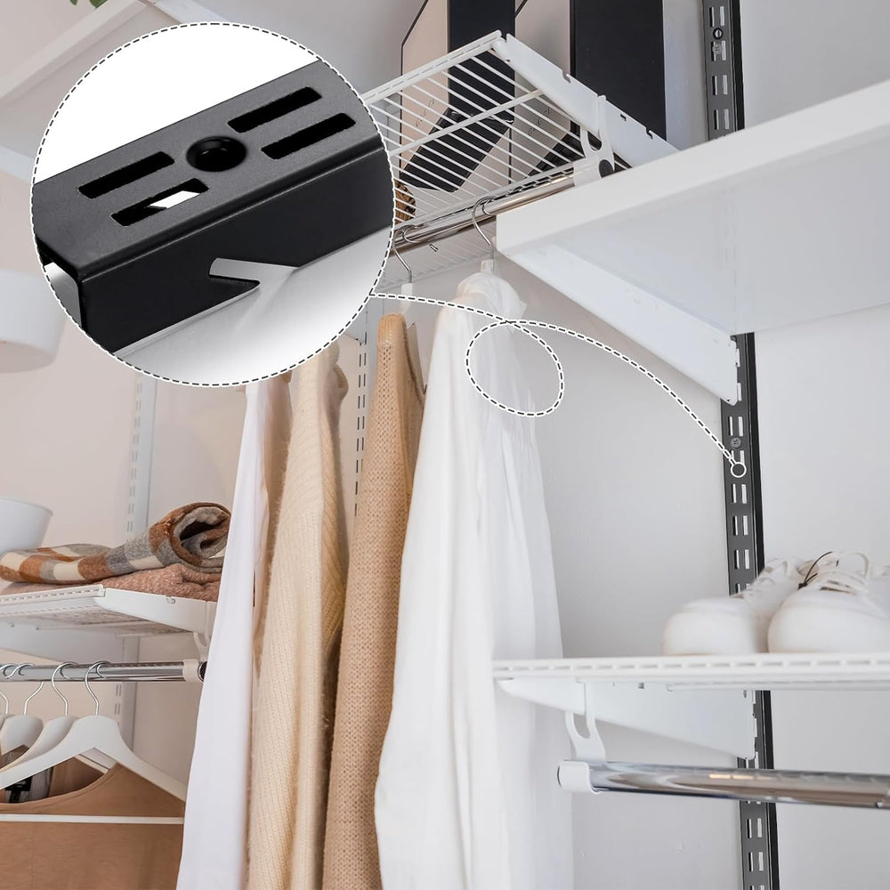 MorningRo 6 Pcs Shelf Rails Bracket Track 47.5 Inches Upright Closet System H...