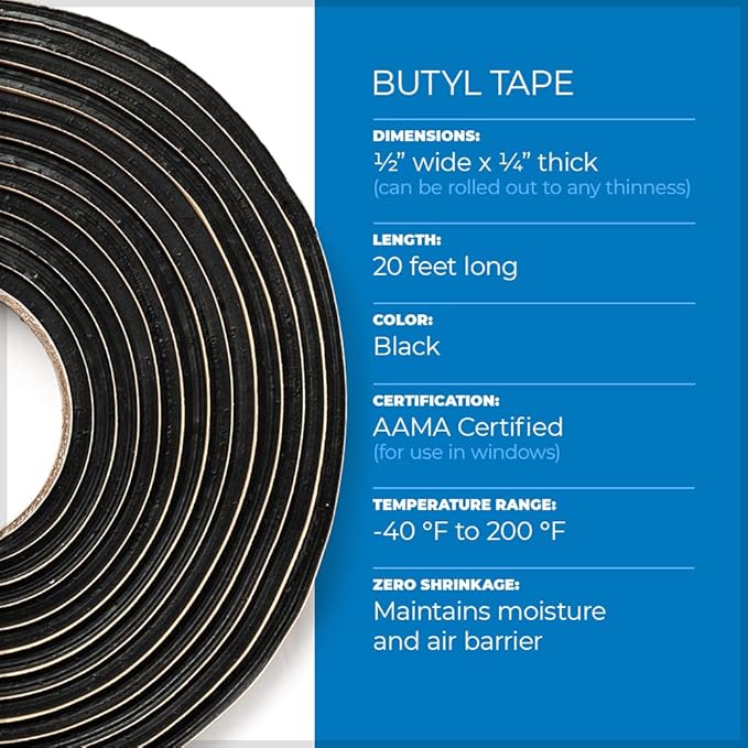 Second Skin Butyl Sealant Tape – Butyl Rubber Sealant, and Putty Tape