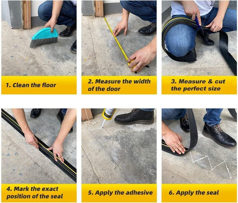 Jin&Bao Gray Garage Door Threshold Seal 10FT Rubber Strip & 1 Adhesive