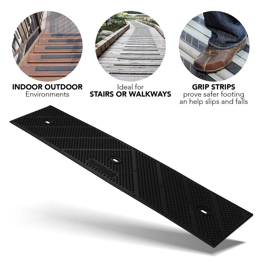 GripStrip Max 100 Pack Stair Treads 15”x 3.25” Screw Down Strip, No Adhesive ...