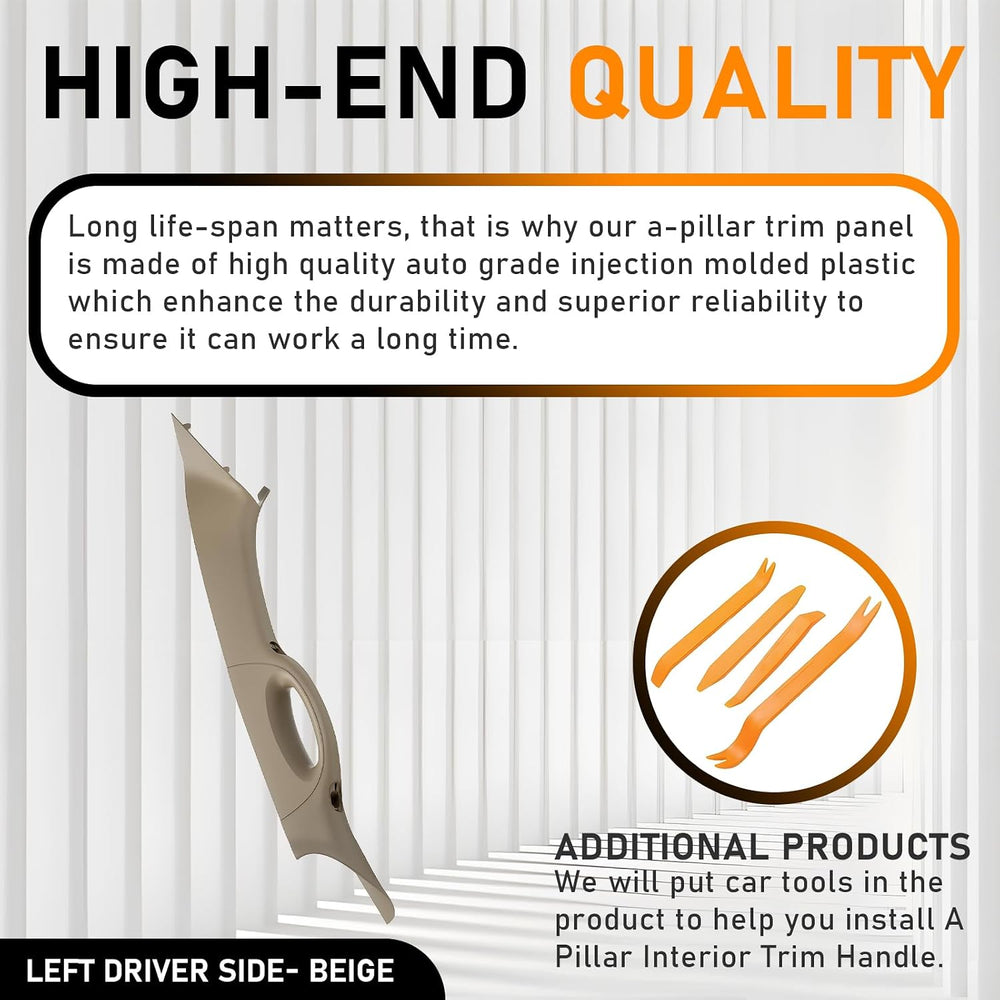 A Pillar Interior Trim Handle Left Driver Side Compatible with Ford F150 F-15...