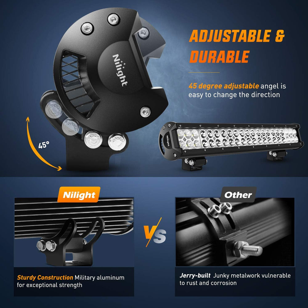 Nilight - ZH006 LED Light Bar 20 Inch 126W Spot Flood Combo Led Off Road Ligh...