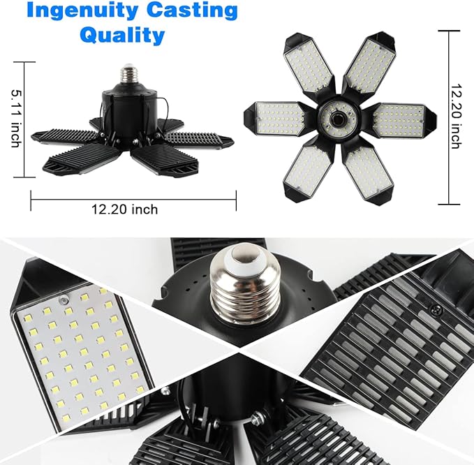 LED Garage Light - 160W Garage Light Bulb 64000LM 6500K Super Bright Garage
