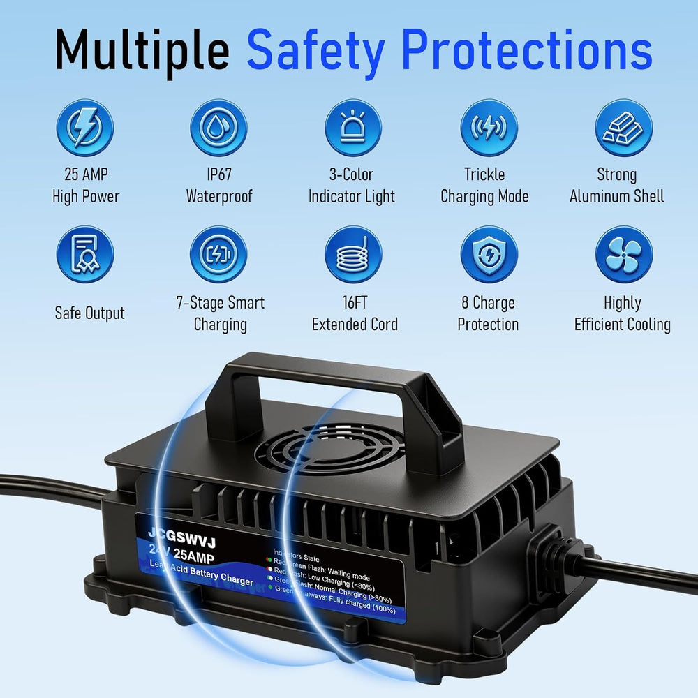 24V 25A Scissor Lift Battery Charger, 24V Golf Cart Battery Charger, 24 Volt ...