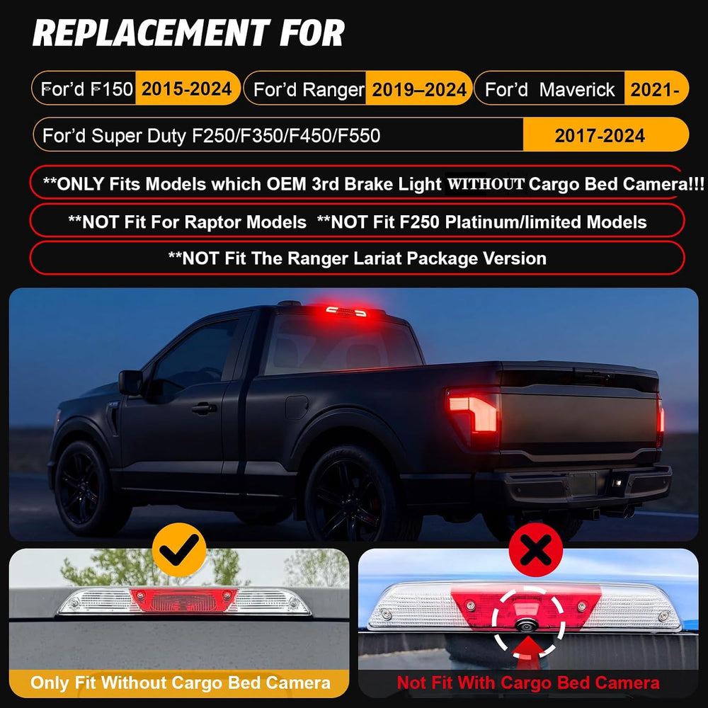 Upgrade High-Performance LED Third Brake Light for 2015-2024 F-150 2017-2024 ...