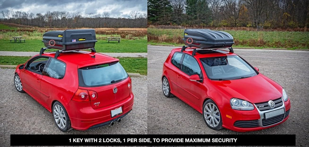 18 Cubic ft. Rooftop Cargo Carrier, Heavy-Duty Weatherproof Lockable Hard She...