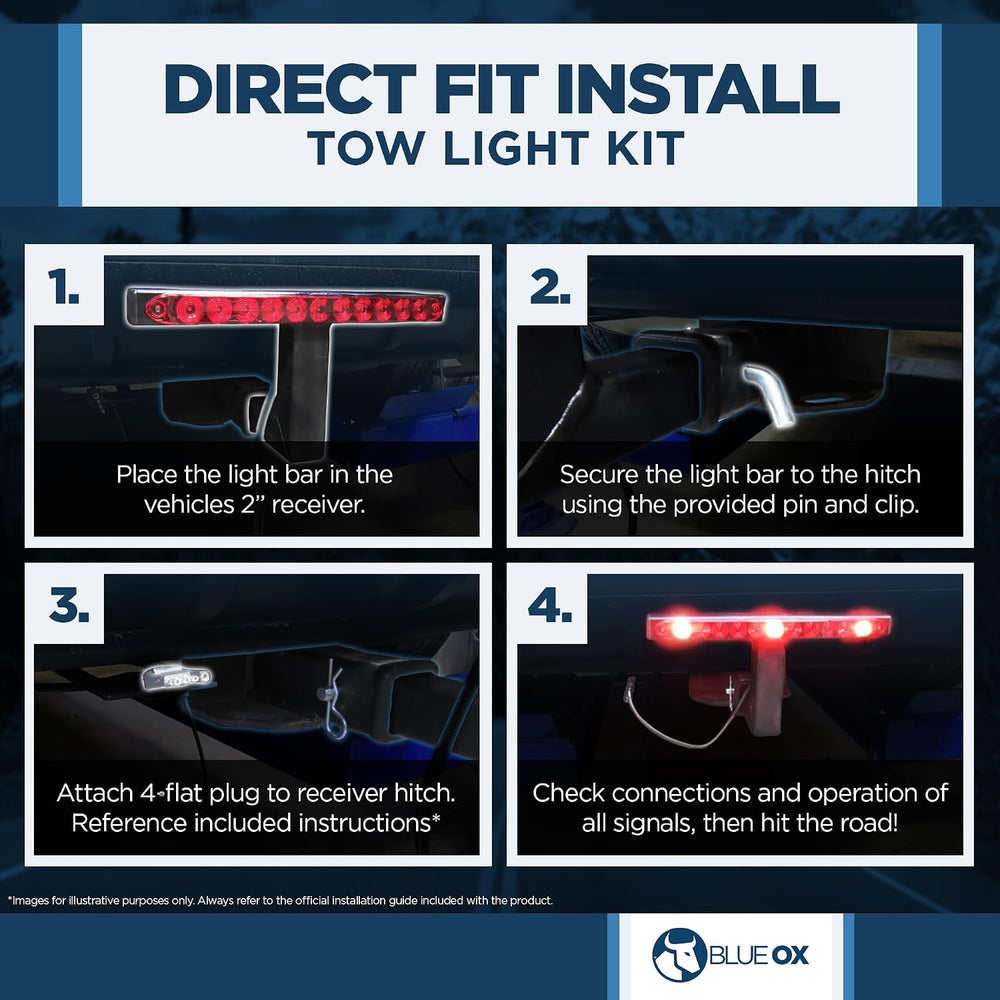 Blue Ox Tow Light Kit fits 2 Inch Class III, IV, V Receiver Hitch | Plug-and-...
