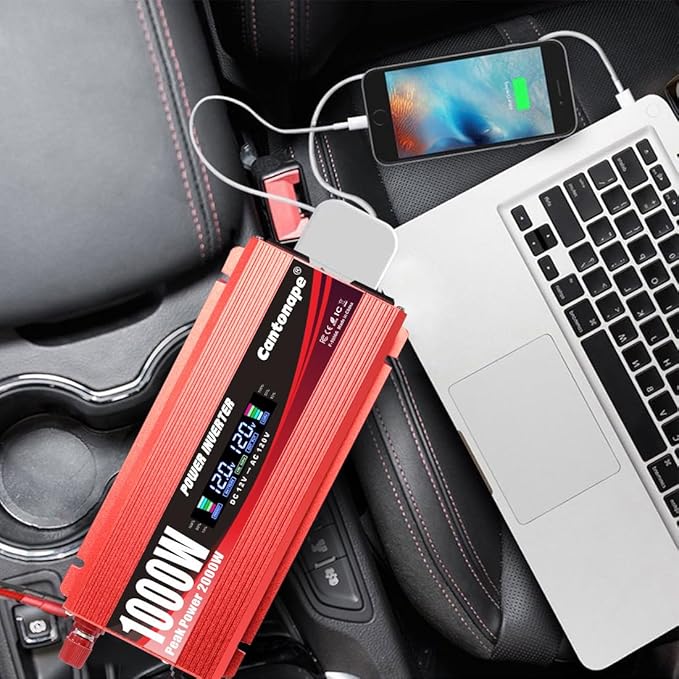 1000W/2000W Car Power Inverter DC 12V to 110V/120V AC Converter