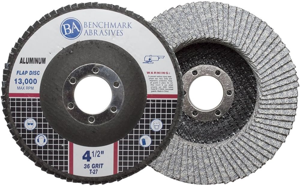 Benchmark Abrasives 4.5" x 7/8" Premium Stearate Coated Type 27 Fla...