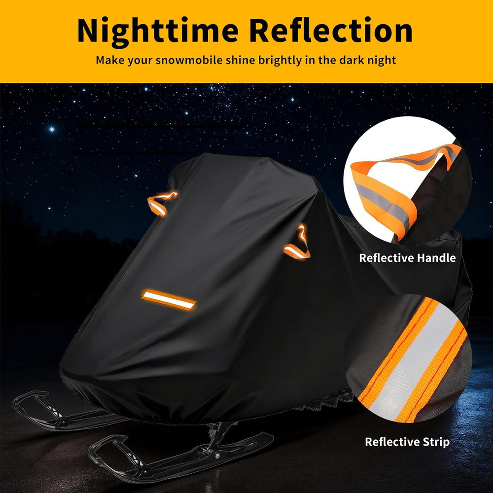 Snowmobile Cover, 420D Durable Oxford Fabric Waterproof sled ski Cover with R...