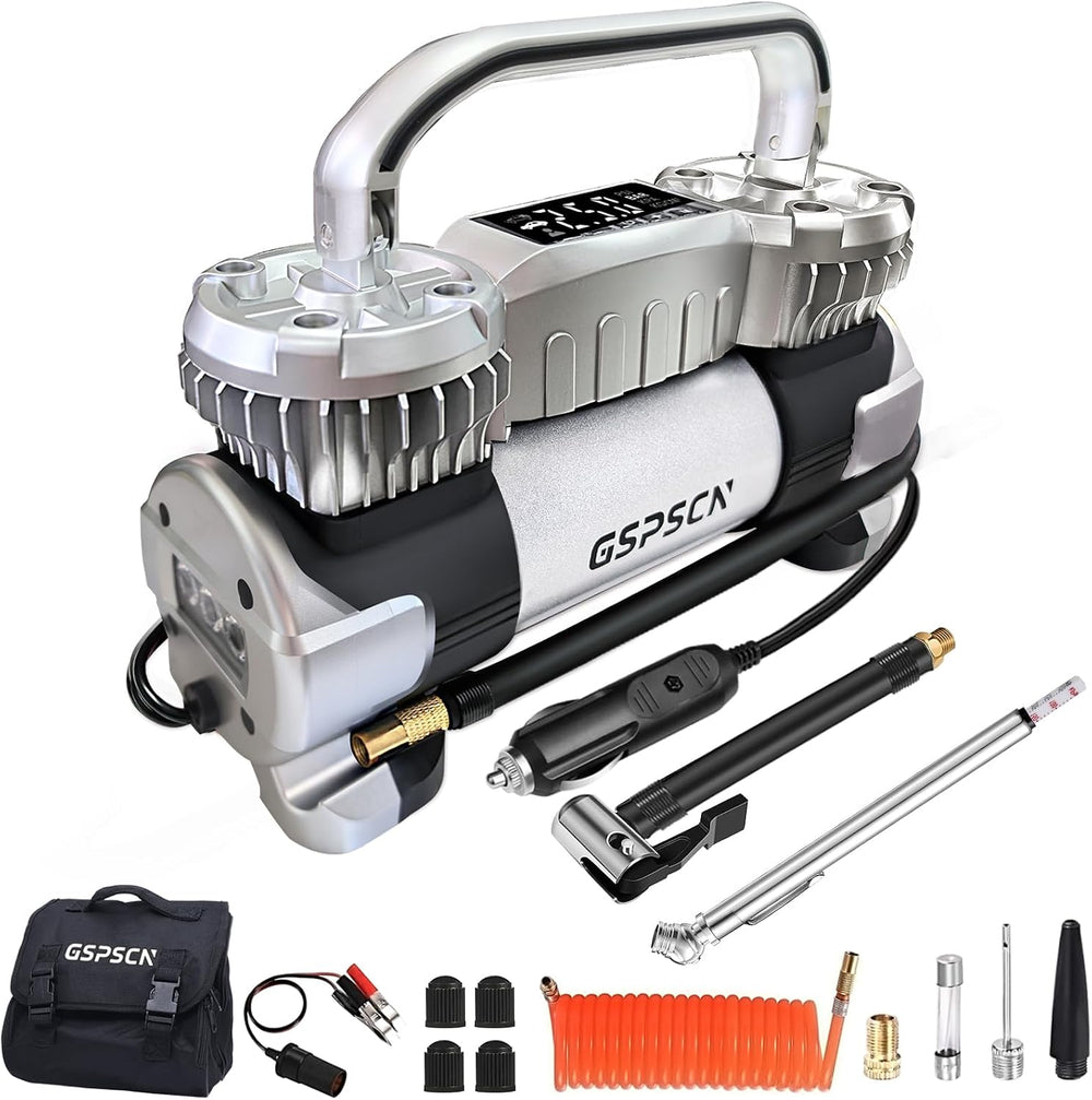 GSPSCN Digital Tire Inflator 12V Heavy Duty Metal Portable Air Compressor