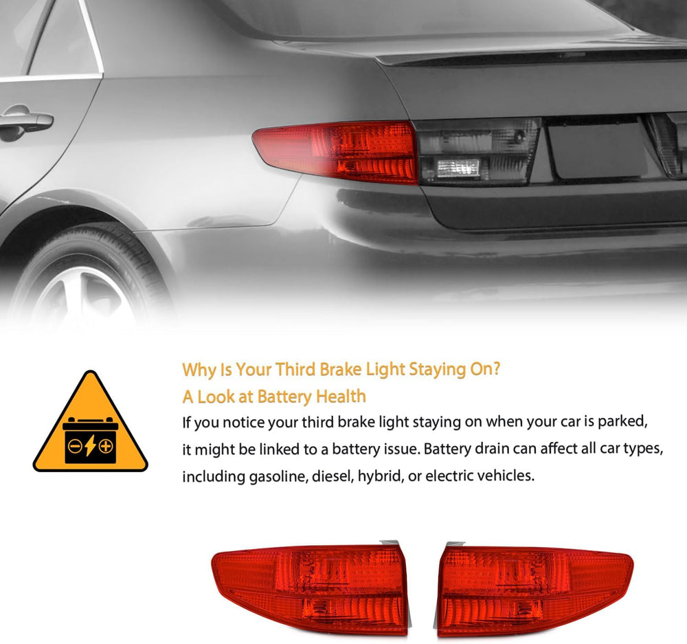 WEELMOTO Rear Brake Tail Light Assembly for 2005 Honda Accord only Left +Driv...