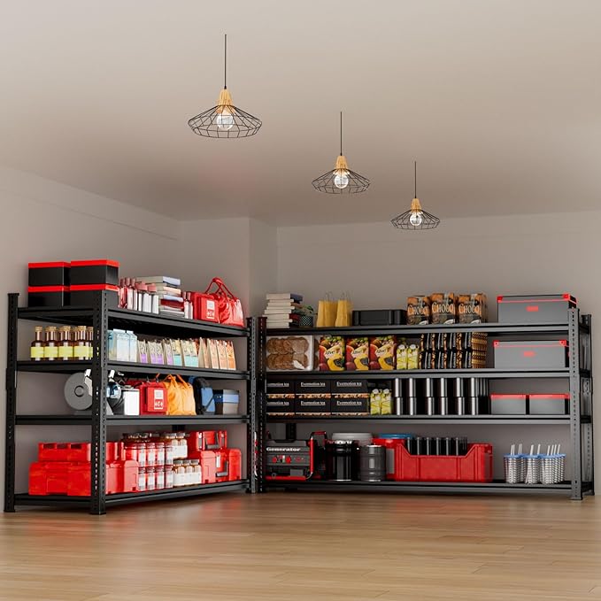 Storage Shelves, Garage Shelving Heavy Duty 2640LBS Capacity, 4 Tier Utility