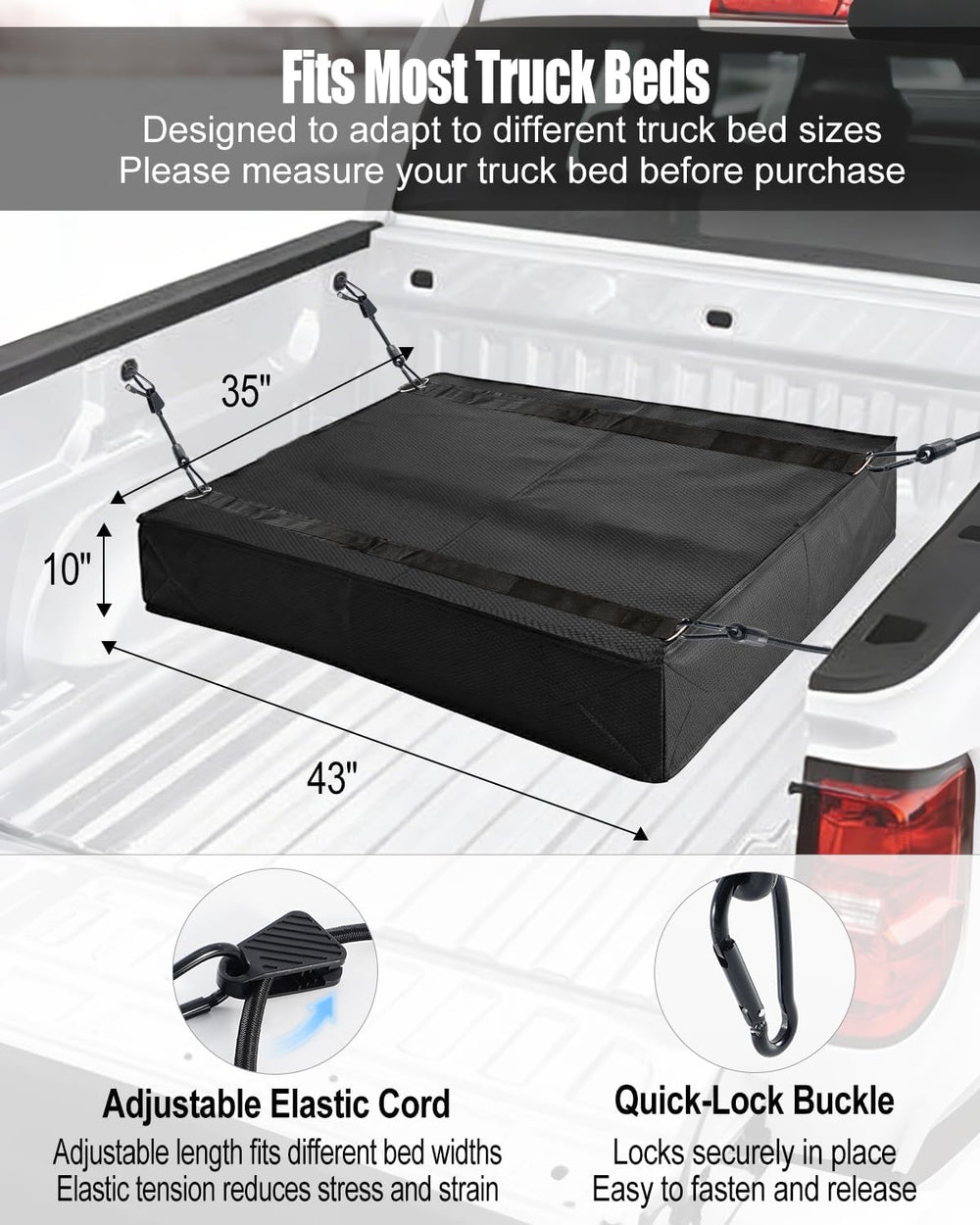 Truck Bed Weight Bag for Off-Road Traction, All Weather Weight Organizer with...