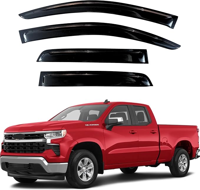 KPY Window Visor for 2019-2024 GMC Sierra Extended Cab & Chevrolet Silverado