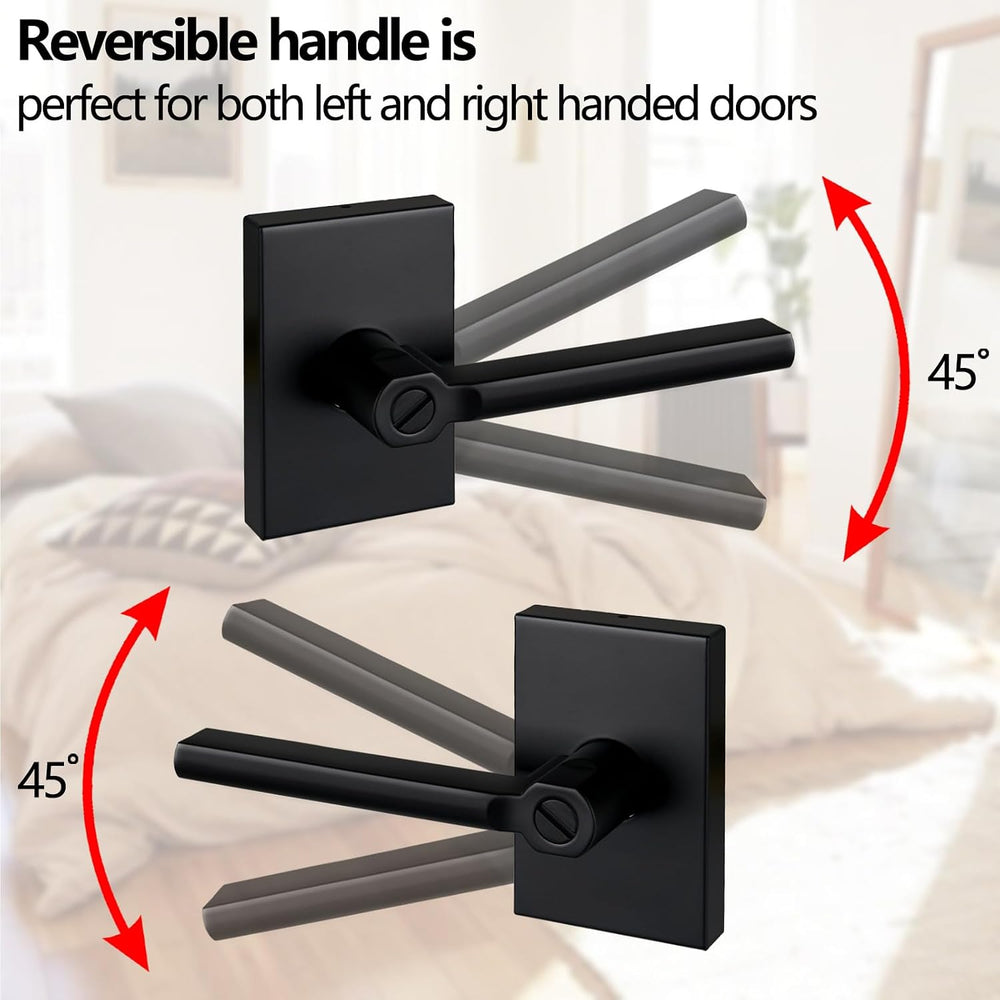 NEWBANG Long Plate Bed and Bath Room Door Lever for Privacy Bathroom and Inte...
