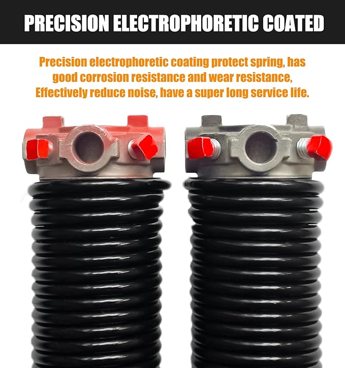 Garage Door Torsion Spring Set, Pair of 2" Electrophoresis Coated Garage...