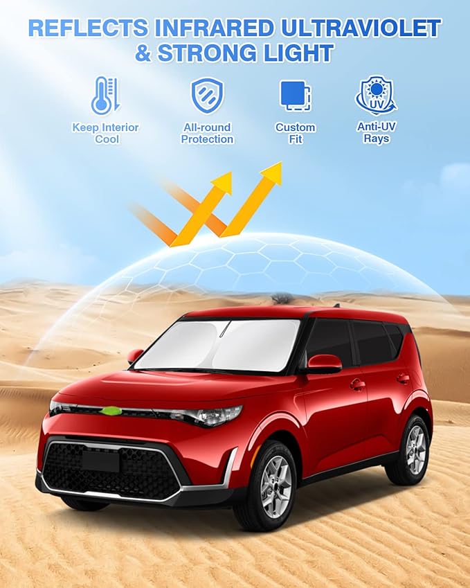 Sunshades for Kia Soul 2020-2025 2026 Accessories Windshield Sun Shade Side (...
