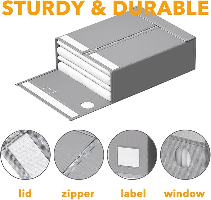 SpaceAid 9 Pack Bed Sheet Organizers and Storage, Foldable Sheet Organizer