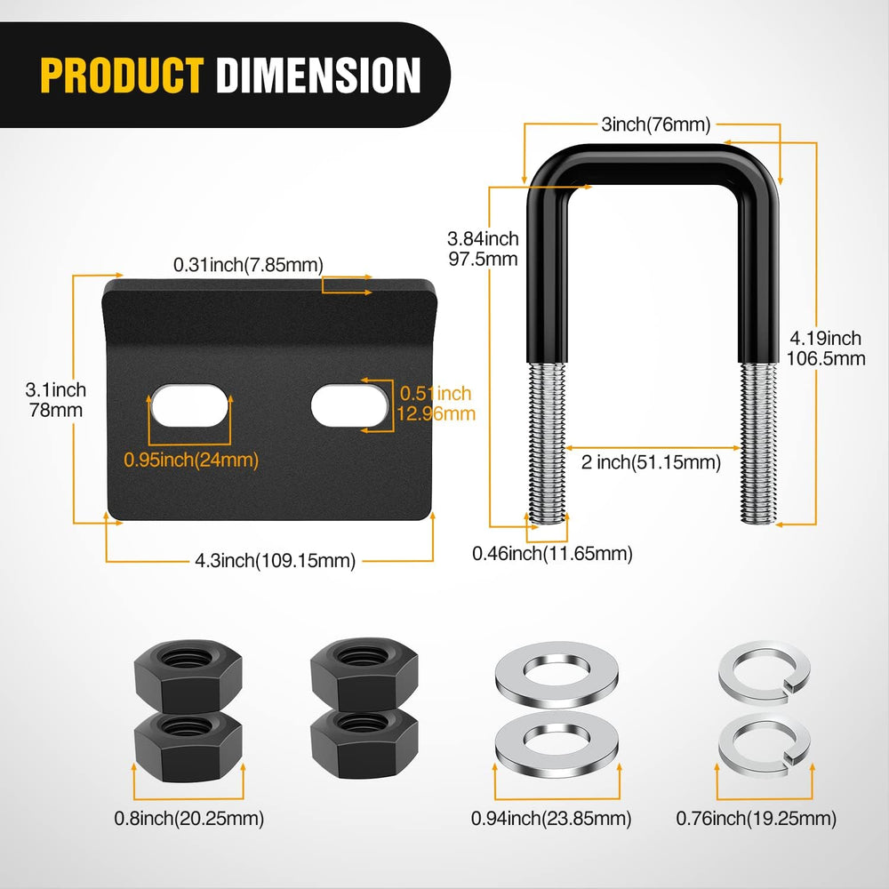 Nilight Dual Hitch Extender to 10", Rise Drop 7-1/2 inch w/Hitch Tightener