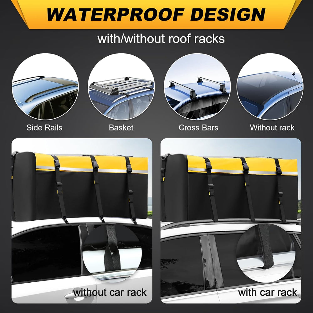 Sailnovo Car Rooftop Cargo Carrier Bag 20 Cubic, PVC Vehicle Soft-Shell Car T...