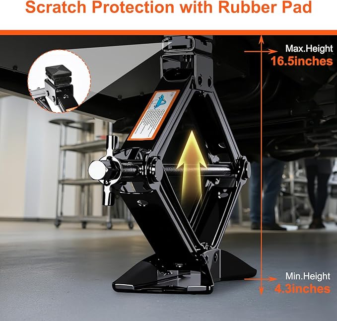 Scissor Jack, High-Strength Car Jack and Stand Kit