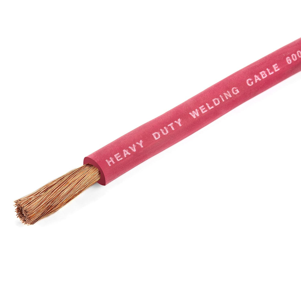EWCS 2 Gauge Premium Extra Flexible Welding Cable 600 Volt - Red - 25 Feet - ...