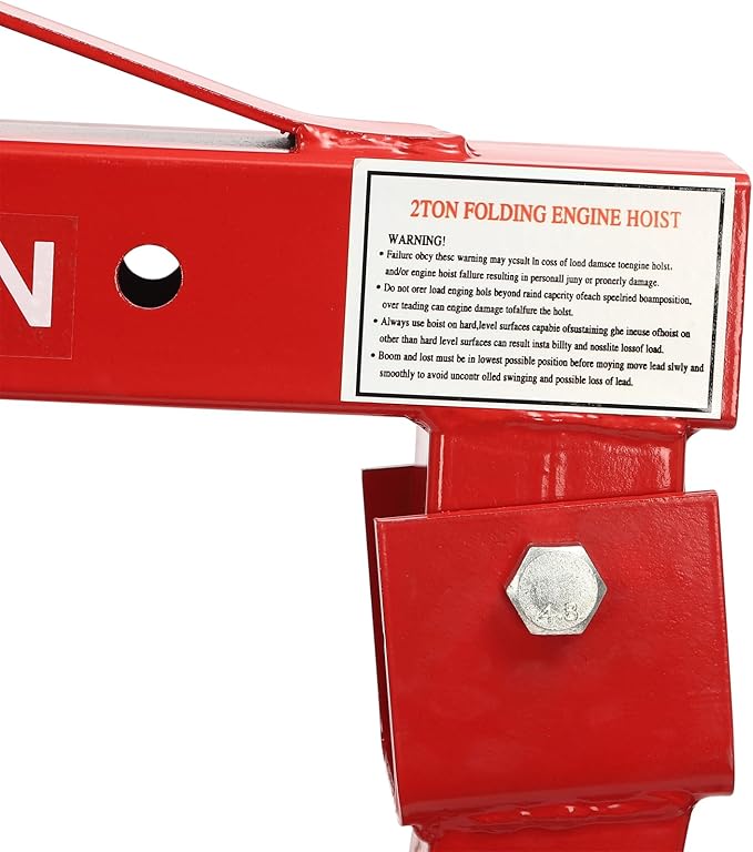 2 Ton Folding Engine Hoist Heavy Duty Carbon Steel Hydraulic Shop Engine Crane