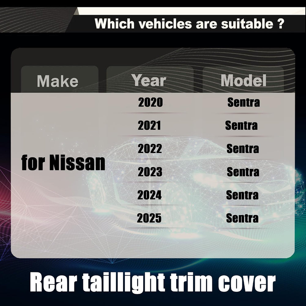 STSEV01 Taillight Cover Trim Fit for Nissan Sentra 2020-2025 Accessories S/SR...